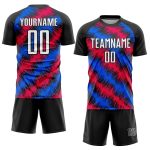 Personalized Soccer Jersey - Black Red-Royal Sublimation Uniform for Teams Personalized Black Red-Royal Sublimation Soccer