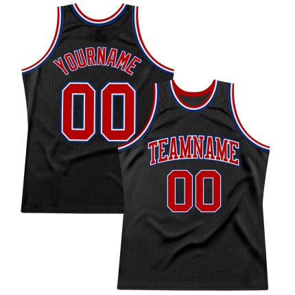 Custom Black Red Royal Basketball Jersey - Personalized Throwback Style Personalized Black Red-Royal Throwback Basketball