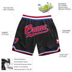 Personalized Red Black Royal Throwback Basketball Shorts for Men Personalized Black Red-Royal Throwback Basketball Shorts