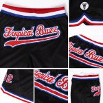 Personalized Red Black Royal Throwback Basketball Shorts for Men Personalized Black Red-Royal Throwback Basketball Shorts