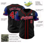 Personalized Two Tone Black Red-Royal Baseball Jersey for Men and Women Personalized Black Red-Royal Two Tone Baseball Jersey