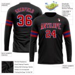 Personalized Black Red Royal White Long Sleeve T-Shirt for Performance Personalized Black Red Royal-White Long Sleeve Performance