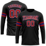 Personalized Black Red Royal White Long Sleeve T-Shirt for Performance Personalized Black Red Royal-White Long Sleeve Performance