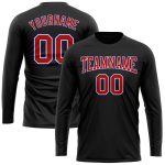 Personalized Black Red Royal White Long Sleeve T-Shirt for Performance Personalized Black Red Royal-White Long Sleeve Performance