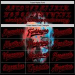 Custom Name and Number Black Red Skull 3D Bomber Varsity Letterman Jacket for Men Personalized Black Red Skull Fashion 3D