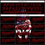Personalized USA Flag Black Red Spartan Logo 3D Bomber Varsity Letterman Two Tone Jacket Personalized Black Red Spartan Logo