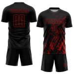 Custom Black Red Soccer Jersey - Personalized Sublimation Uniform 3 Personalized Black Red Sublimation Soccer Uniform Jersey