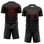 Custom Black Red Soccer Jersey Sublimation Uniform for Teams - Size 31 Personalized Black Red Sublimation Soccer Uniform