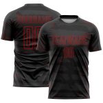 Custom Black Red Soccer Jersey Sublimation Uniform for Teams - Size 31 Personalized Black Red Sublimation Soccer Uniform