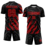 Personalized Sublimation Soccer Jersey in Black and Red for Teamwear - Custom Uniform 4 Personalized Black Red Sublimation