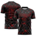 Custom Black Red Soccer Jersey - Personalized Sublimation Uniform for Team 5 Personalized Black Red Sublimation Soccer Uniform
