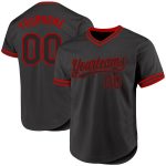 Personalized Black and Red Throwback Baseball Jersey for Men and Women Personalized Black Red Throwback Baseball Jersey