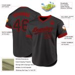 Personalized Black and Red Throwback Baseball Jersey for Men and Women Personalized Black Red Throwback Baseball Jersey