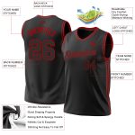 Custom Black Red Throwback Basketball Jersey for Men and Women, Size 3 Personalized Black Red Throwback Basketball Jersey