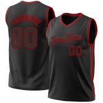 Custom Black Red Throwback Basketball Jersey for Men and Women, Size 3 Personalized Black Red Throwback Basketball Jersey