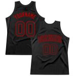 Personalized Black Red Basketball Jersey - Custom Throwback Sports Apparel Personalized Black Red Throwback Basketball Jersey