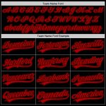 Custom Name and Number Softball Jersey Unisex Two-Button Black Red Personalized Team Apparel Personalized Black Red Two-Button