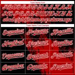 Custom 3D Abstract Brush Stroke Baseball Jersey in Black Red White - Personalized Design Personalized Black Red-White 3D