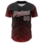 Personalized 3D Abstract Glittering Dot Baseball Jersey - Black Red White Design Personalized Black Red-White 3D Abstract