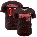 Personalized 3D Abstract Tiger Zebra Baseball Jersey in Black Red-White Personalized Black Red-White 3D Abstract Tiger And
