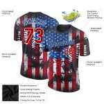 Custom 3D American Flag T-Shirt - Black Red-White Fashion Performance Tee Personalized Black Red-White 3D American Flag Fashion
