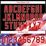 Personalized 3D American Flag Patriotic T-Shirt in Black Red-White Performance Style Personalized Black Red-White 3D American