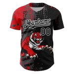 Personalized 3D Animal Tiger Baseball Jersey Black Red White Personalized Black Red-White 3D Animal Tiger Baseball Jersey