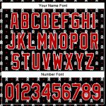 Personalized Gothic Skull Baseball Jersey Custom Name and Number - Black Red-White 3D Style Team Apparel Personalized Black
