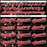 Personalized Gothic Skull Baseball Jersey in Black Red-White 3D Style Personalized Black Red-White 3D Gothic Style Skull