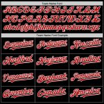 Personalized 3D Gradient Twinkle Star Baseball Jersey in Black Red White Personalized Black Red-White 3D Gradient Style Twinkle
