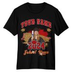 Custom Graduating T-Shirt, 3D Design in Black Red-White, Perfect for Graduation Performance Personalized Black Red-White