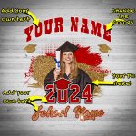 Custom Graduating T-Shirt, 3D Design in Black Red-White, Perfect for Graduation Performance Personalized Black Red-White