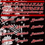 Personalized 3D Basketball Jersey with Black Red White Hawaii Palm Leaves Design Personalized Black Red-White 3D Hawaii Palm