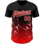 Personalized 3D Lightning Baseball Jersey Black Red White - Custom Name & Number Personalized Black Red-White 3D Lightning