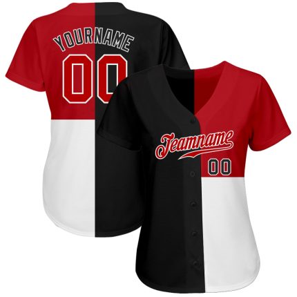 Personalized 3D Multicolor Baseball Jersey in Black Red-White - Custom Sports Apparel Personalized Black Red-White 3D Multicolor