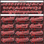 Customizable 3D Pattern Abstract Tiger Zebra Baseball Jersey - Personalized Black Red White Team Name and Number Personalized
