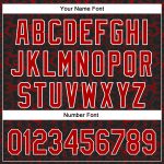 Customizable 3D Pattern Abstract Tiger Zebra Baseball Jersey - Personalized Black Red White Team Name and Number Personalized