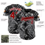 Custom Eagle Baseball Jersey with 3D Black Red-White Pattern - Personalized Name & Number Personalized Black Red-White 3D