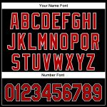 Custom Name Number Baseball Jersey Authentic 3D Black Red White Pattern Design Curve Personalized Black Red-White 3D Pattern