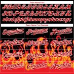 Customizable 3D Flame Pattern Baseball Jersey with Personalized Name & Number - Black Red-White Design Personalized Black