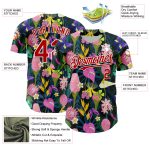 Custom Name Number Baseball Jersey Tropical Anthurium Flower 3D Pattern Design Red White Black Personalized Team Apparel