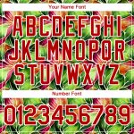 Custom Name Number Tropical Plant 3D Pattern Baseball Jersey in Black Red-White Design Personalized Black Red-White 3D Pattern