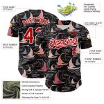 Personalized 3D Sailing Boats Baseball Jersey - Black Red White Design Personalized Black Red-White 3D Sailing Boats Baseball