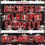 Custom Name and Number 3D Skull T-Shirt - Black Red White Fashion Performance Tee Personalized Black Red-White 3D Skull Fashion