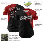 Personalized 3D Spider Web Baseball Jersey in Black Red-White, Custom Sports Apparel for Fans Personalized Black Red-White