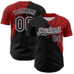 Personalized 3D Spider Web Baseball Jersey in Black Red-White, Custom Sports Apparel for Fans Personalized Black Red-White