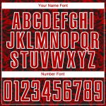 Customizable Black Red-White Abstract Fluid Sublimation Soccer Jersey Uniform Personalized Black Red-White Abstract Fluid