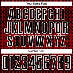 Personalized Abstract Geometric Shapes Soccer Jersey in Black Red-White Color Scheme Personalized Black Red-White Abstract