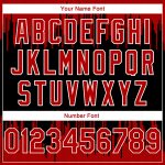 Custom Name Number Basketball Jersey - Personalized Black Red White Abstract Vertical Lines Authentic City Edition Personalized