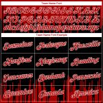 Personalized Abstract Vertical Lines Basketball Jersey, Black Red-White City Edition Personalized Black Red-White Abstract
